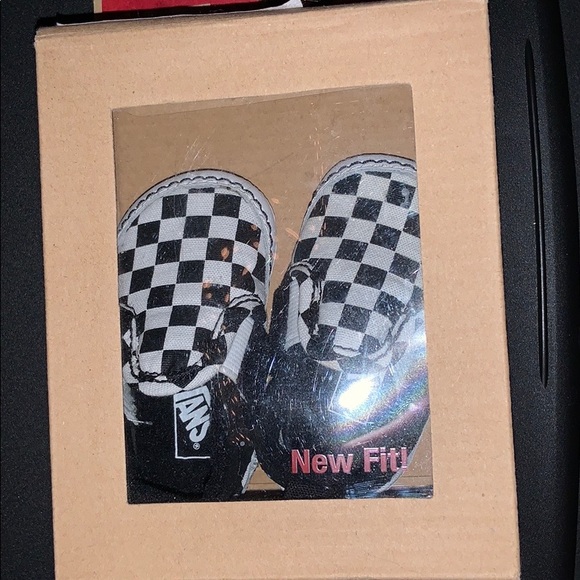 Checkered black/true white baby vans slip on - Picture 4 of 5